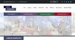 Desktop Screenshot of londonhomestays.com